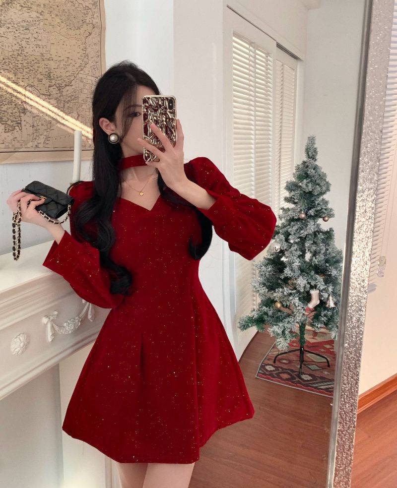 Chic Little Black Dress Women New Year Party Dress Slim Fit Slip Dress eprolo