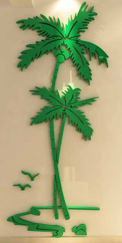 3D Coconut Tree Acrylic Mirror Wall Sticker For Children's Room Dining Room Living Room DIY TV Wall Background Home Decoration eprolo