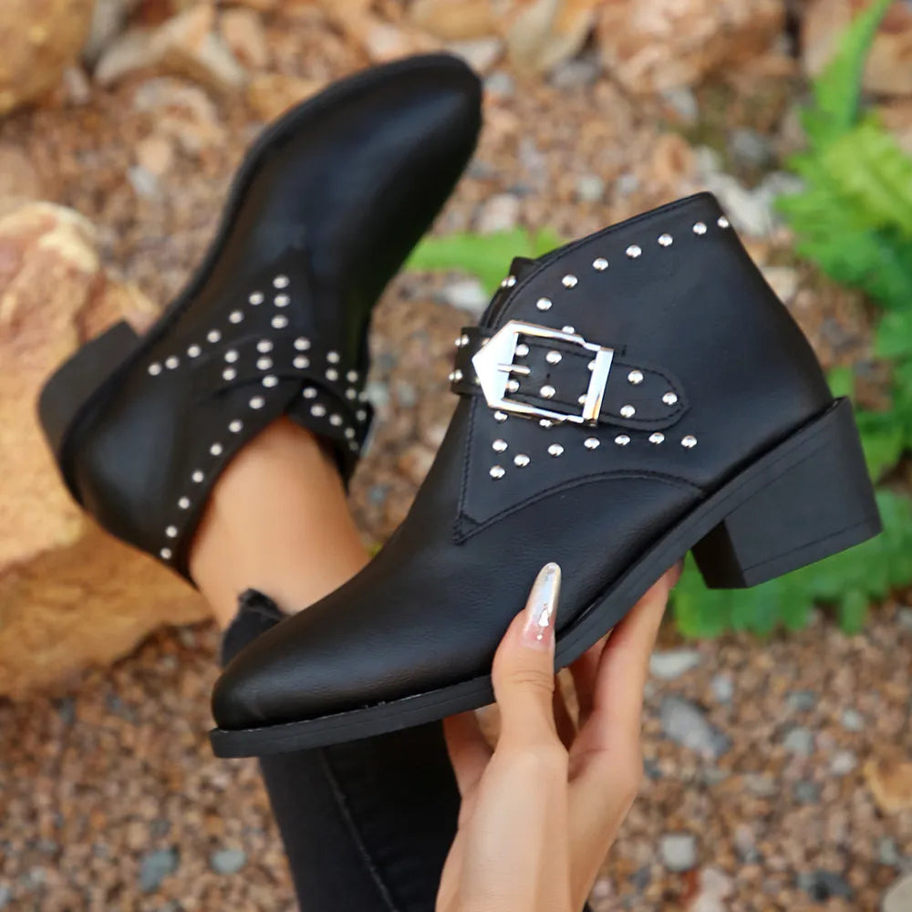 Studded Buckle Chelsea Boots eprolo