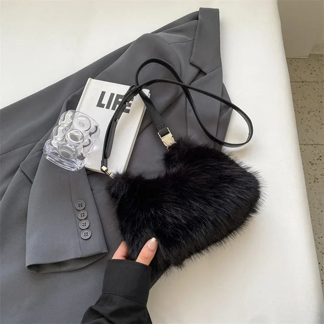 Luxury Designer  Plush Women's Handbag Casual Crossbody Bag Small Cloud Tote Winter New Trend eprolo