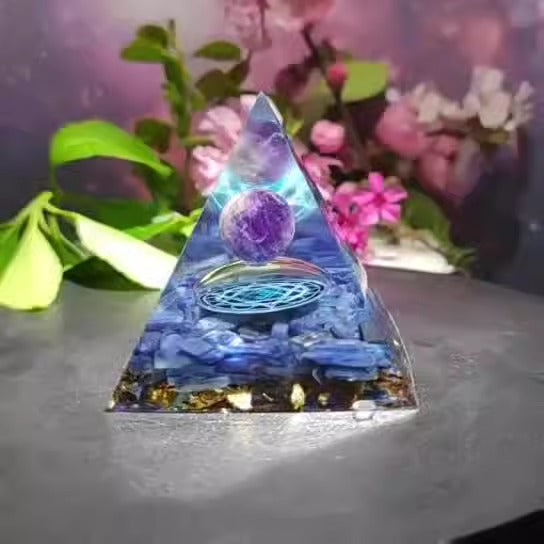 Crystal ball gravel pyramid home crafts resin ornaments desktop ornaments eprolo