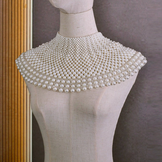 Bridal Shoulder Necklace Fashion Body Chain Pearls Beaded Women Layered Choker Wedding Accessories eprolo