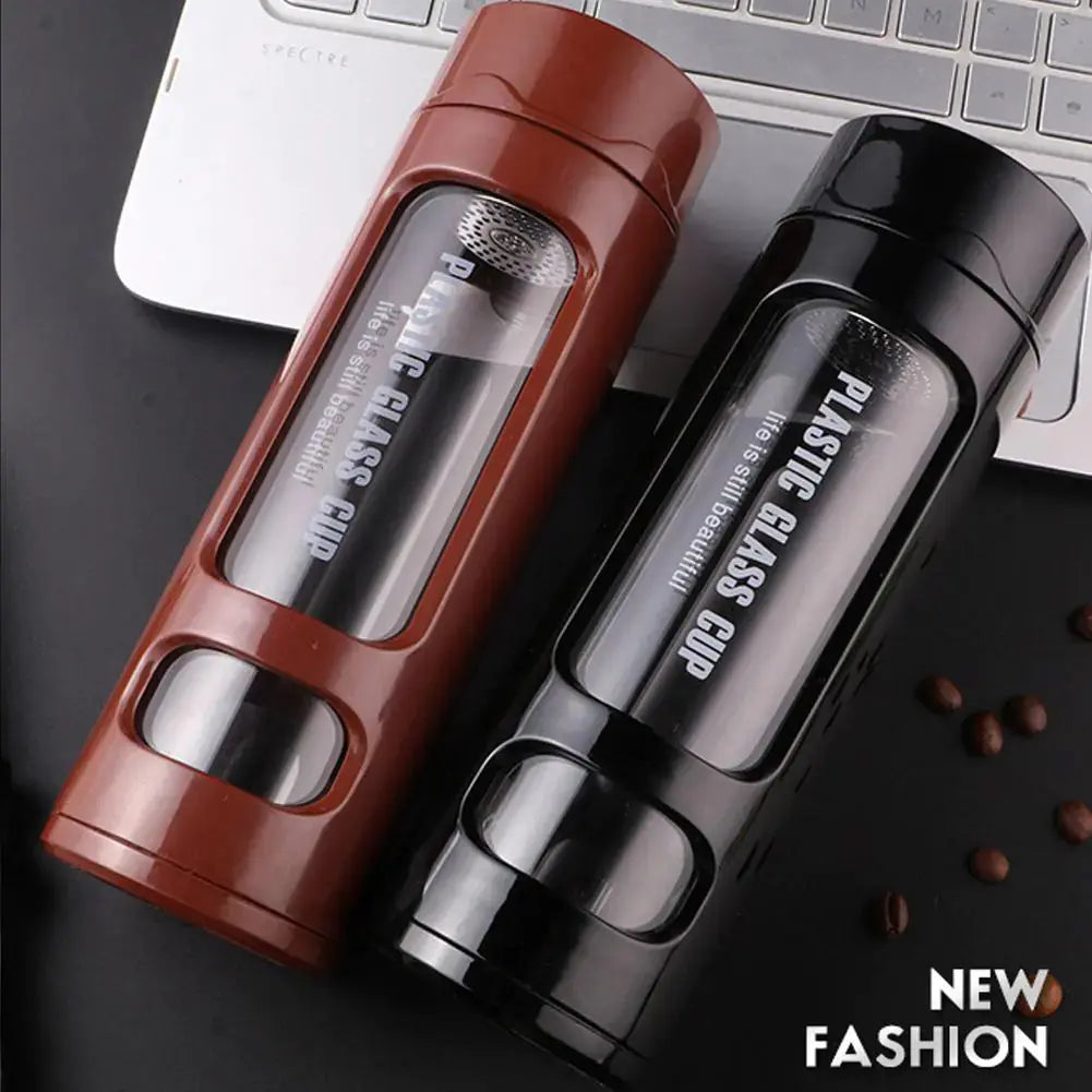 Double-Wall Insulated Glass Cup for Office & Car Shopera