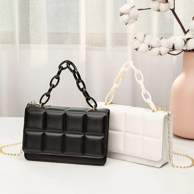 Fashionable Women's PU Leather Chain Messenger Bag