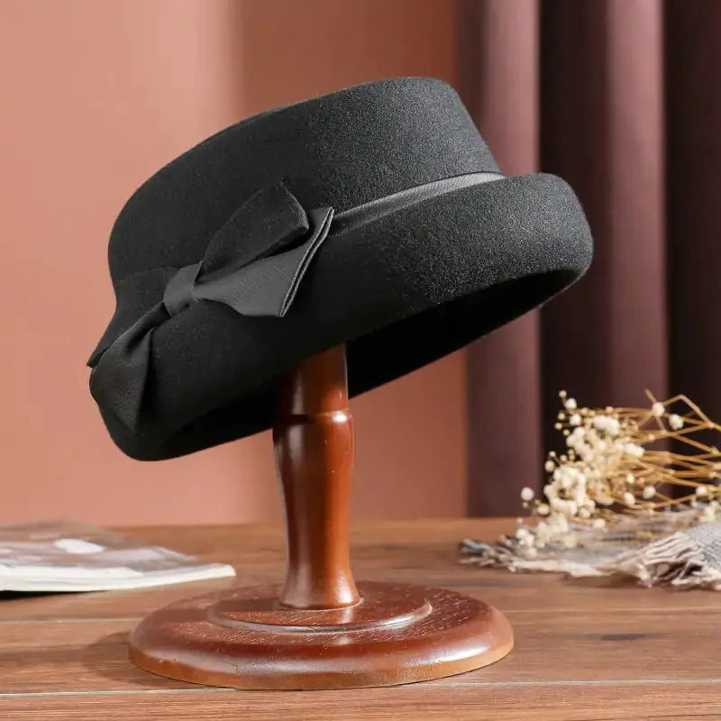 Warm Woolen Felt Cloth Top Hat for Women Shopera