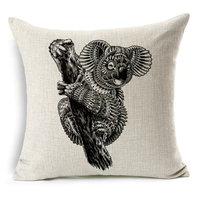 Simple Elephant Cotton Linen Pillowcase Cushion Cover