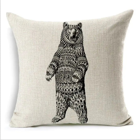 Simple Elephant Cotton Linen Pillowcase Cushion Cover Shopera