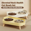 Elevated Pet Feeder – Dual Stainless Steel Bowls with Neck Support Stand
