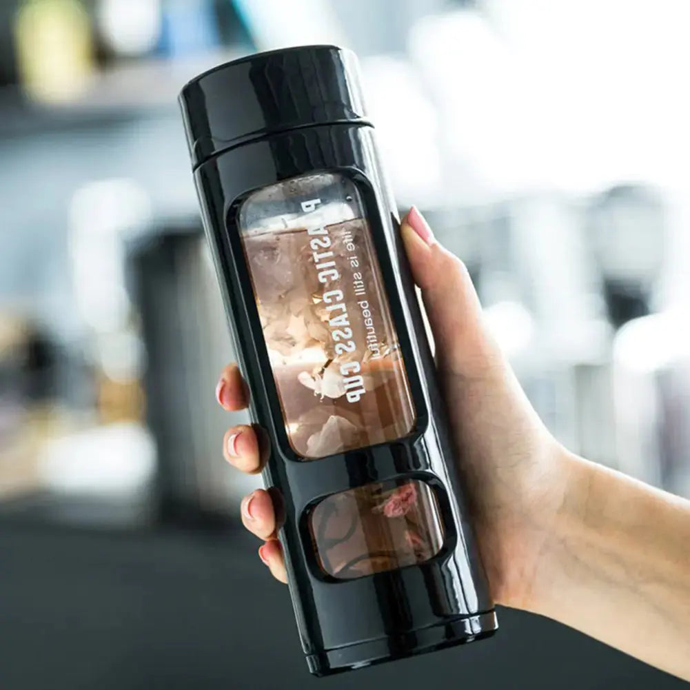 Double-Wall Insulated Glass Cup for Office & Car Shopera