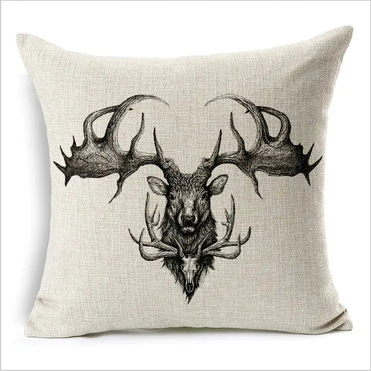 Simple Elephant Cotton Linen Pillowcase Cushion Cover Shopera