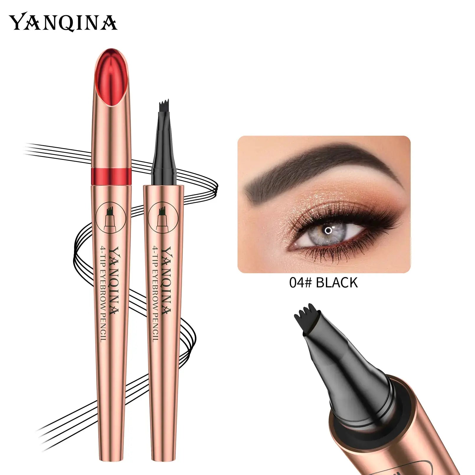 2023 Waterproof Four-Head Liquid Eyebrow Pencil Shopera