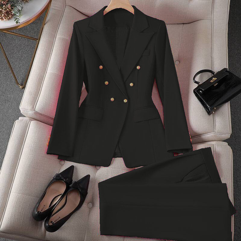 Korean Casual Design Blouse Trouser Suit Shopera