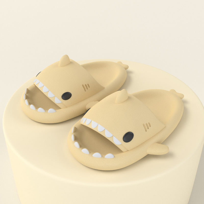 Adult's Slippers Indoor Outdoor Funny Shark Cartoon Shopera