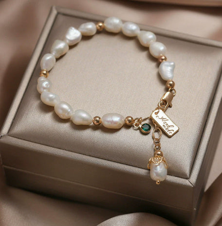 Natural Zircon Pearl Bracelet Ins Fashion Luxury Jewelry Shopera
