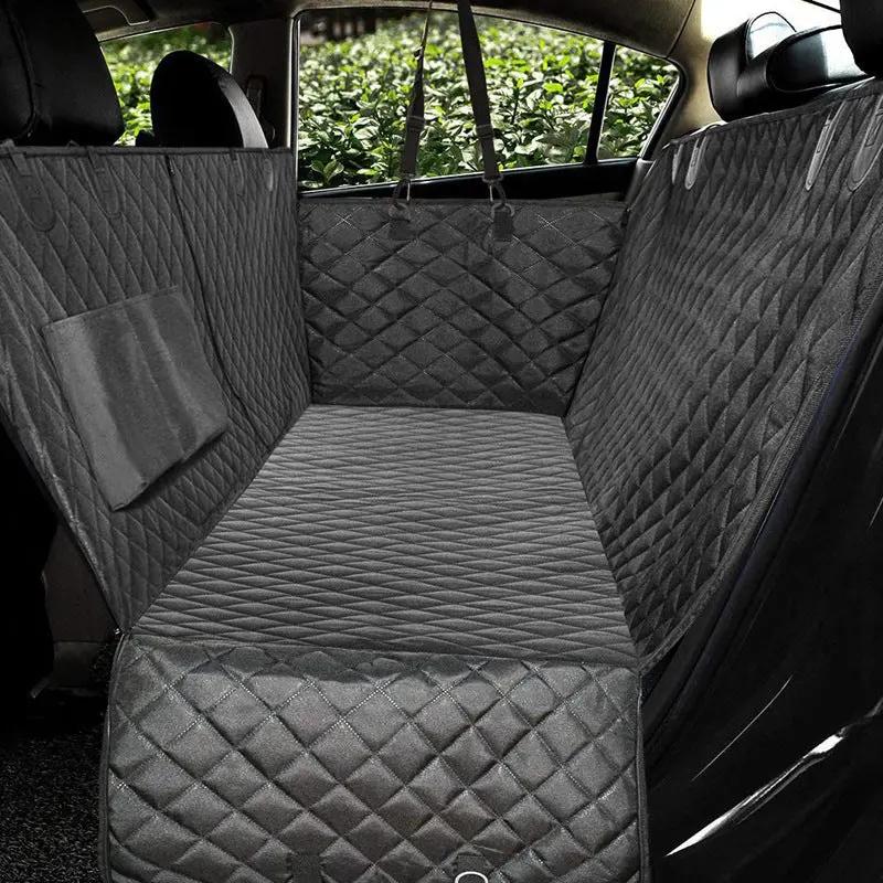 Dog Car Seat Cover View Mesh Pet Carrier Hammock Safety Protector Car Rear Back Seat Mat With Zipper And Pocket For Travel null
