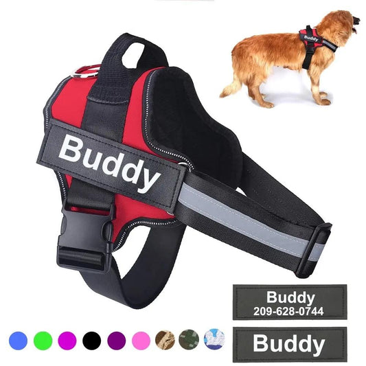 Personalized Dog Harness NO PULL Reflective Breathable Adjustable Pet Harness Vest For Small Large Dog Custom Patch Pet Supplies null