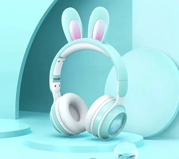 Cute Rabbit Wireless Headphones with RGB LED for Kids Shopera