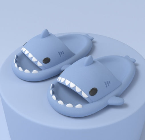 Adult's Slippers Indoor Outdoor Funny Shark Cartoon Shopera