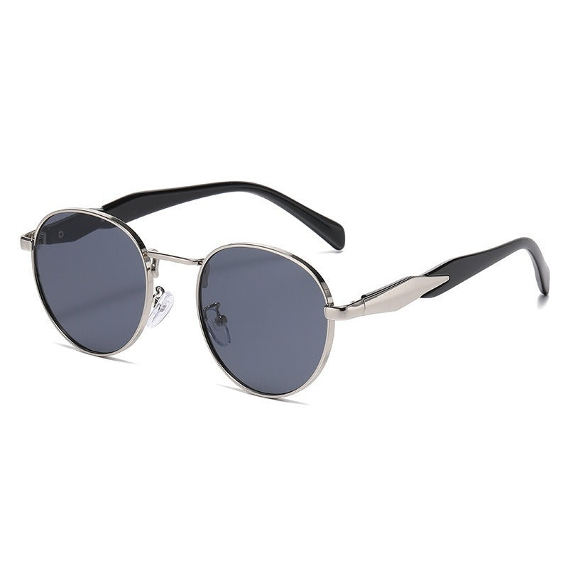Metal Round Frame Sun Glasses UV Protection For Women