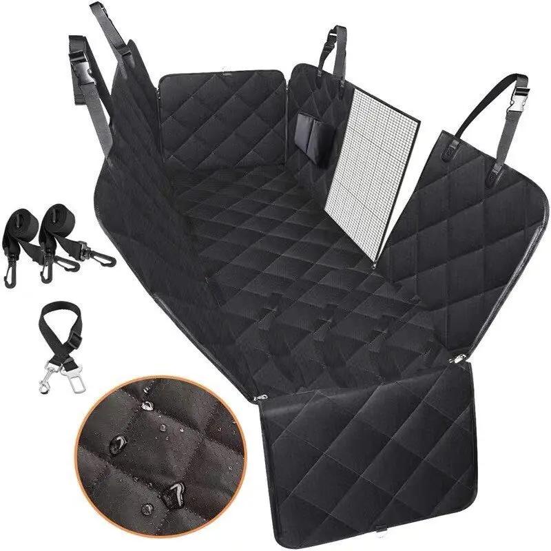 Dog Car Seat Cover View Mesh Pet Carrier Hammock Safety Protector Car Rear Back Seat Mat With Zipper And Pocket For Travel null