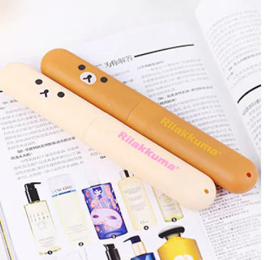 Hatterly Pet Travel Toothbrush Case with Cartoon Bear
