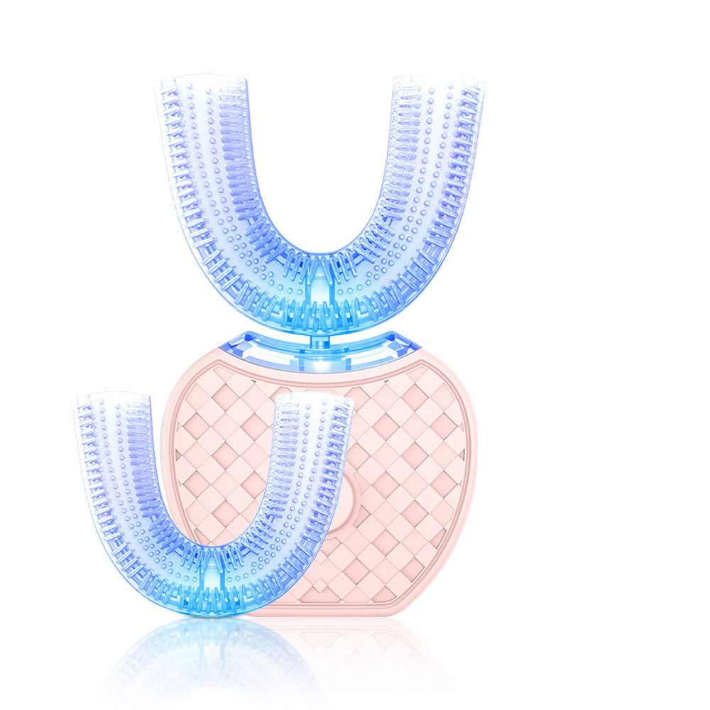 360 Degrees Intelligent Automatic Electric  Toothbrush Waterproof U Type Tooth Brush Whitening Blue Light USB Charging Shopera