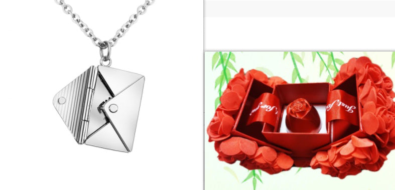 Fashion Jewelry Envelop Necklace Women Lover Letter Pendant Best Gifts For Girlfriend Shopera