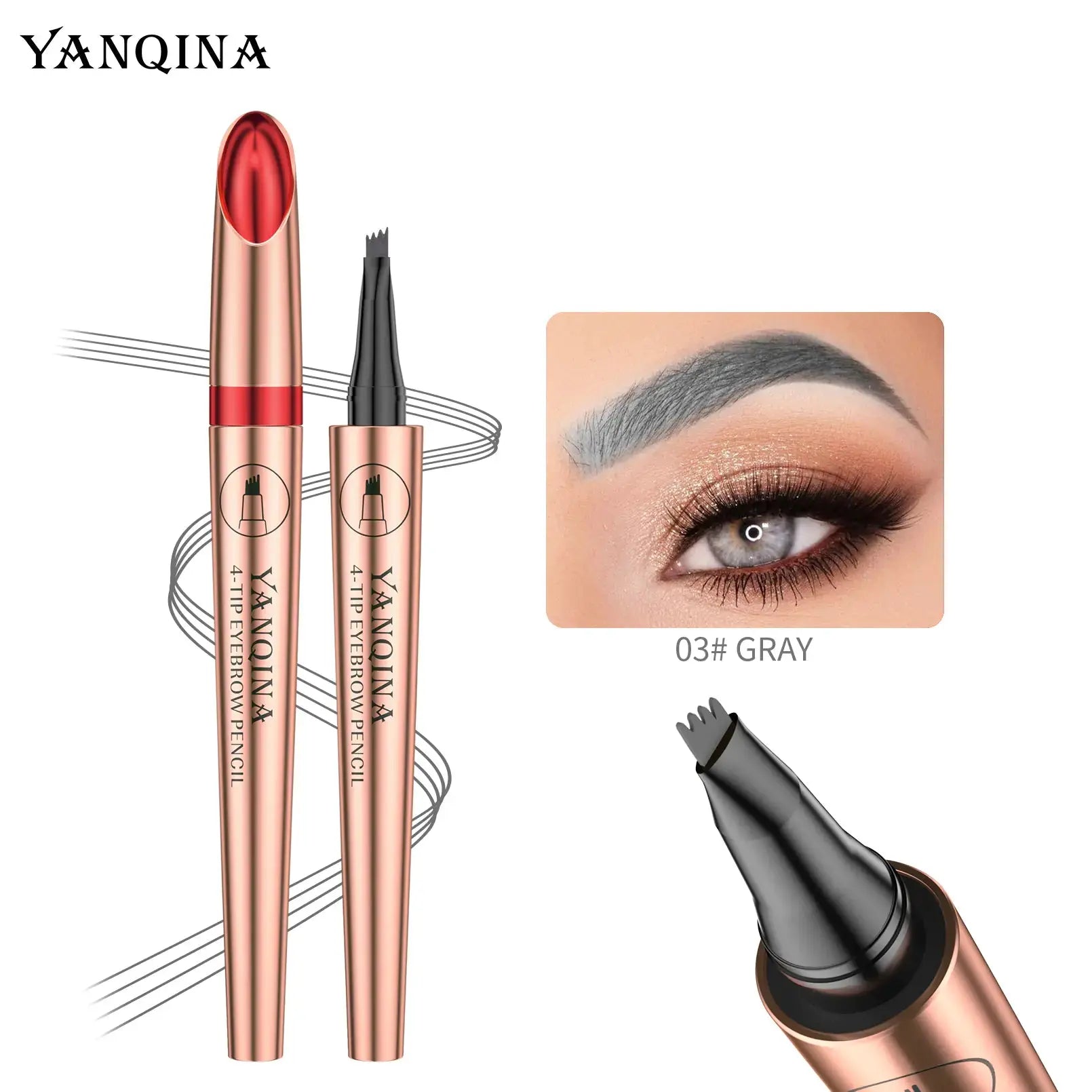 2023 Waterproof Four-Head Liquid Eyebrow Pencil Shopera