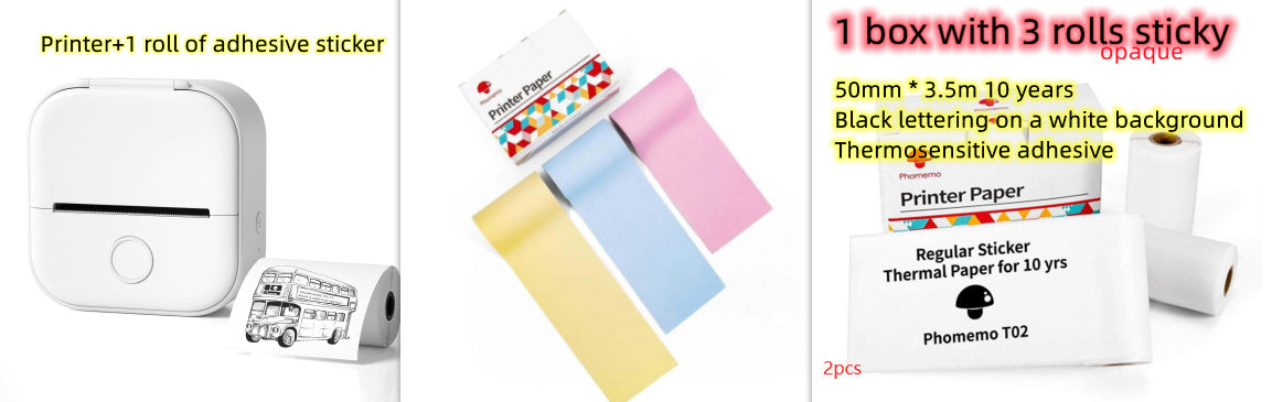 Portable Mini Thermal Label Printer Home Photo Printer Student Wrong Question Printer Bluetooth-compatible Mini Label Printer Price Tag Shopera