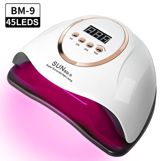 UV LED Nail Lamp, Professional Nail Dryer Gel Polish Light With 45 Beads, UV Nail Light With 4 Timer Settings, Nail Polish Curing Gel LED Dryer With Automatic Sensor, LCD Display