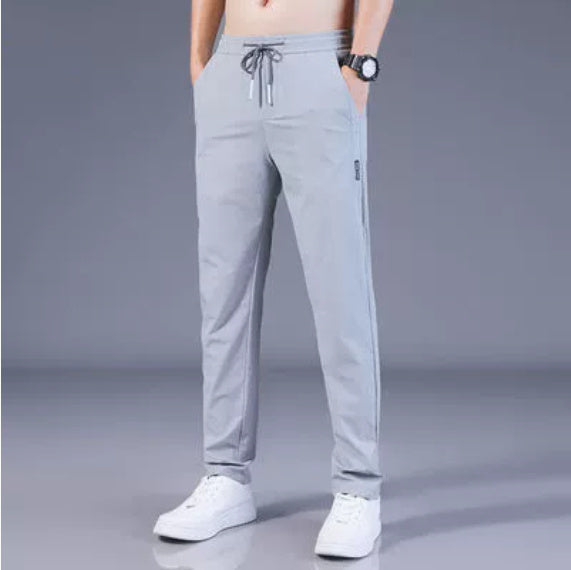 Drawstring Trousers Thin Casual Pants Korean Version Loose Straight Sweatpants Mens Clothing Shopera
