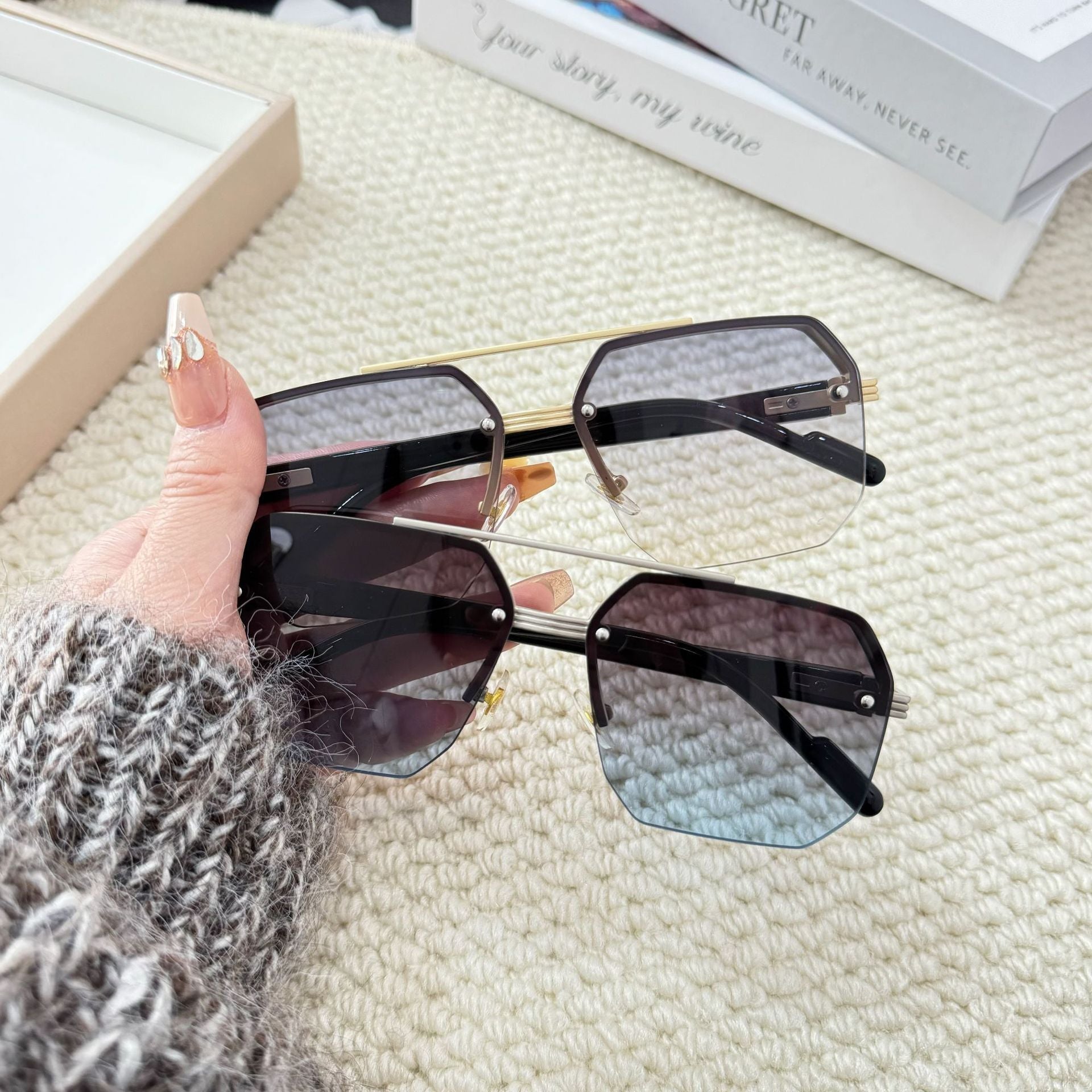 Fashion Men And Women Couple Glasses Frameless