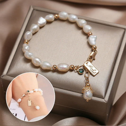Natural Zircon Pearl Bracelet Ins Fashion Luxury Jewelry Shopera