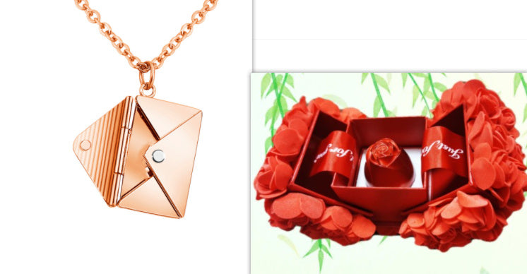 Fashion Jewelry Envelop Necklace Women Lover Letter Pendant Best Gifts For Girlfriend Shopera