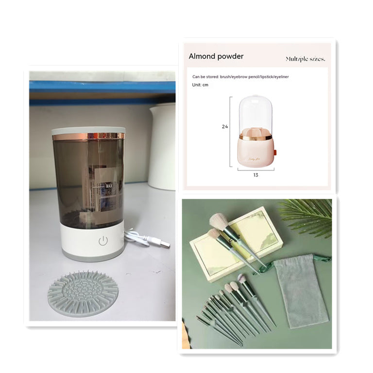 Women Eye Shadow Brush Cleaning Tool Portable Electric Makeup Brush Cleaner Machine With USB Charging Automatic Cosmetic Brush Shopera