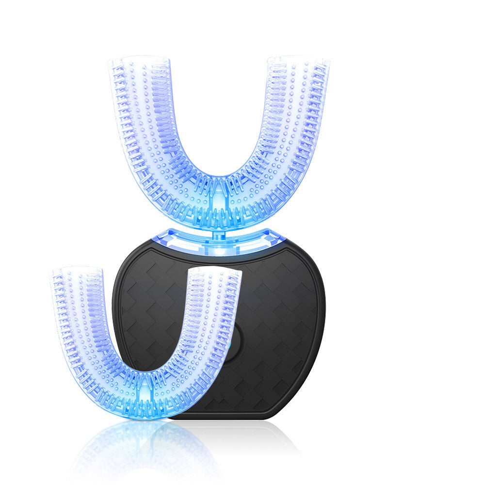 360 Degrees Intelligent Automatic Electric  Toothbrush Waterproof U Type Tooth Brush Whitening Blue Light USB Charging Shopera