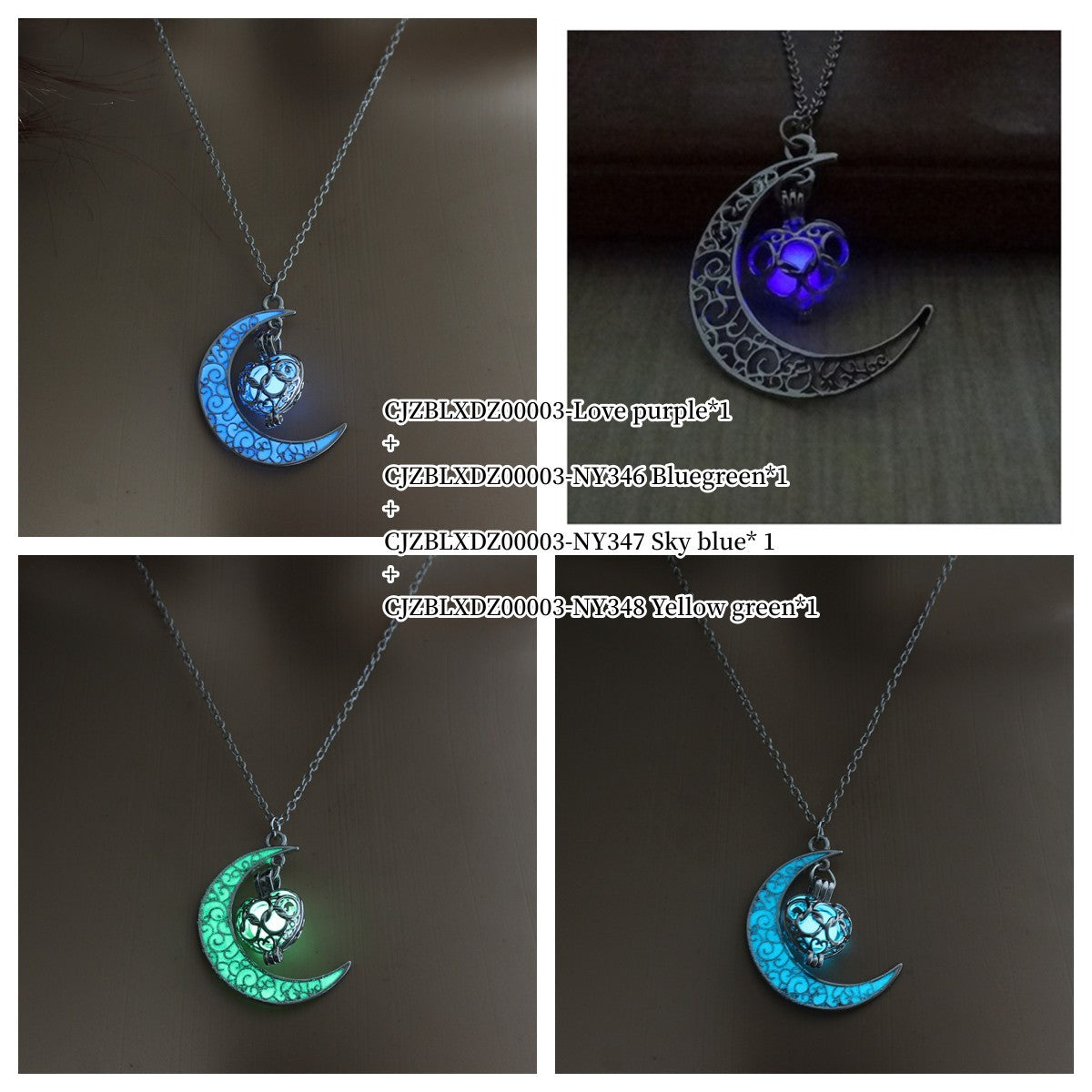 Glowing Pendant Necklaces Silver Plated Chain Necklaces Shopera