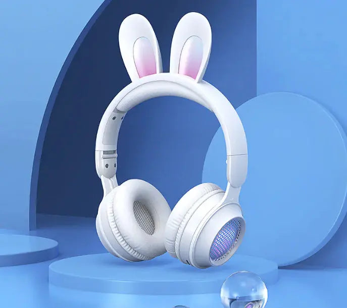Cute Rabbit Wireless Headphones with RGB LED for Kids Shopera
