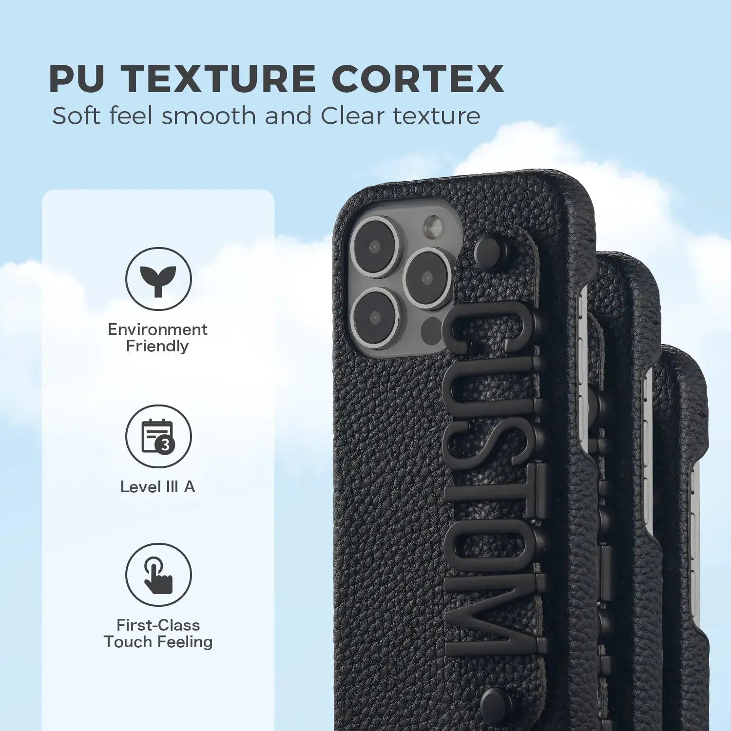 Personalized PU Letter Phone Case for iPhone 14/13/12/11 Shopera