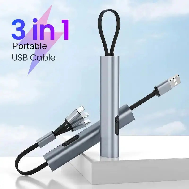 Portable Telescopic Data Cable - Type-C, Micro, Apple Shopera