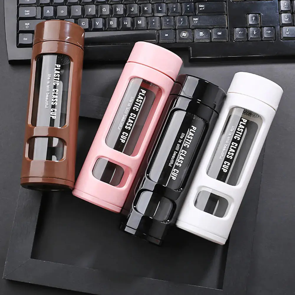 Double-Wall Insulated Glass Cup for Office & Car Shopera