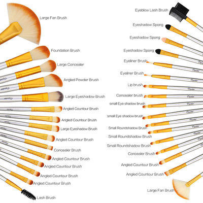 32-Piece Makeup Brush Set for Beauty and Cosmetics
