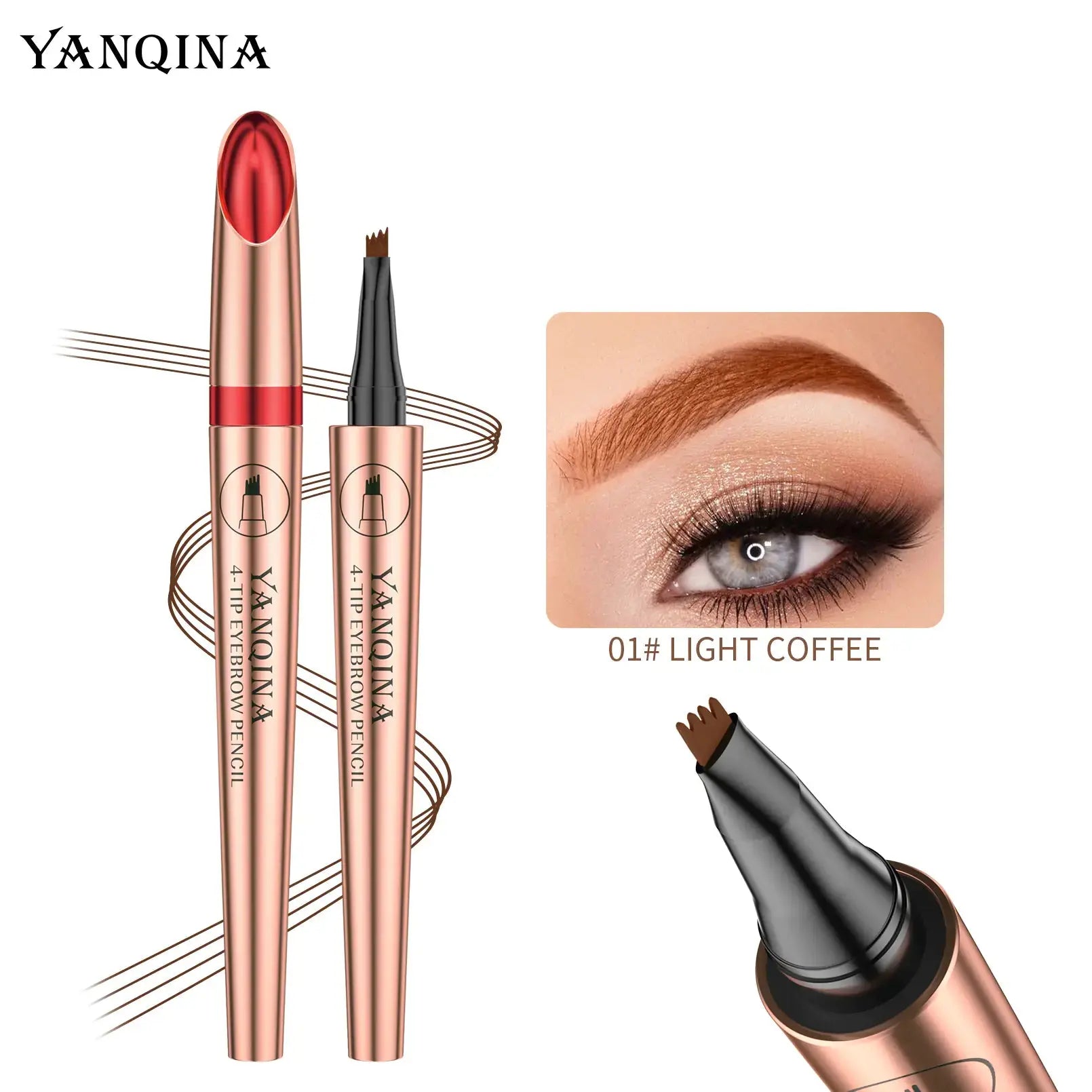 2023 Waterproof Four-Head Liquid Eyebrow Pencil Shopera