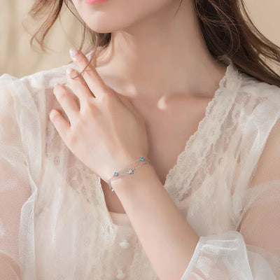 Double Layer Star Bracelet in S925 Sterling Silver