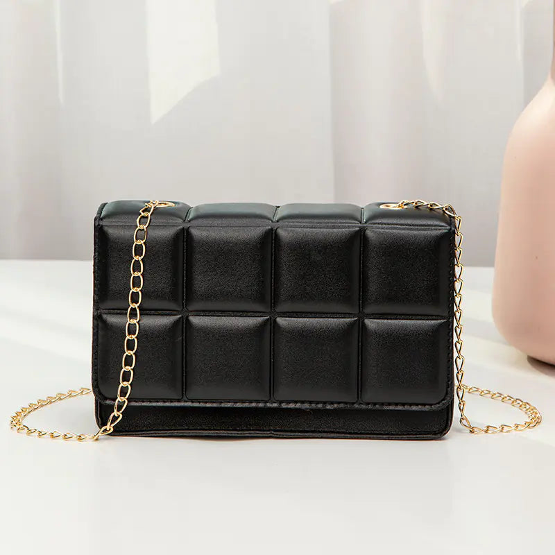 Fashionable Women's PU Leather Chain Messenger Bag