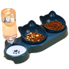 3-in-1 Anti-Vomiting Tilted Cat Bowl with Water Dispenser