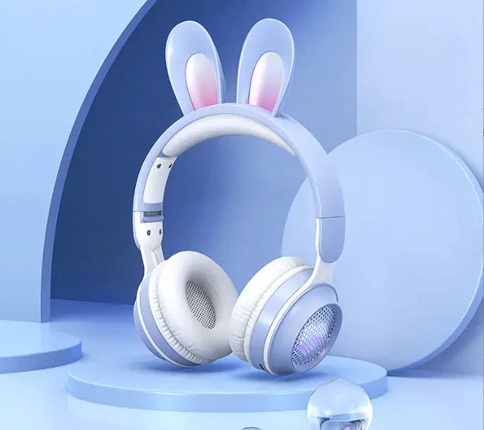 Cute Rabbit Wireless Headphones with RGB LED for Kids Shopera