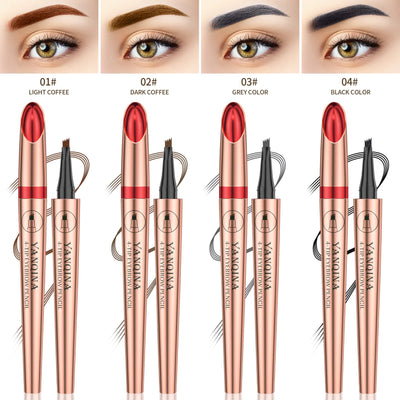 2023 Waterproof Four-Head Liquid Eyebrow Pencil