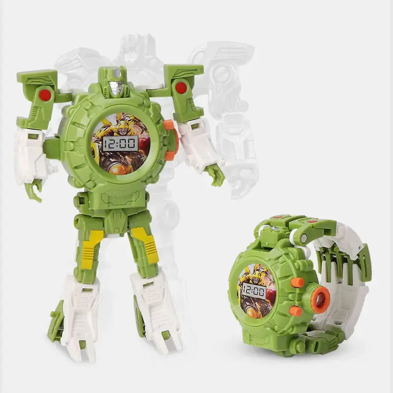 Transforming Cartoon Robot Projection Watch for Kids Shopera